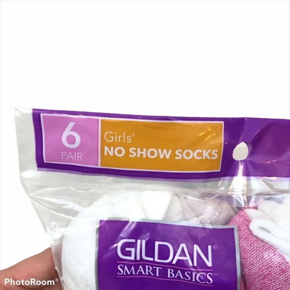 Pack of Brand New‎ Gildan Girls No Show Socks 6Pair
